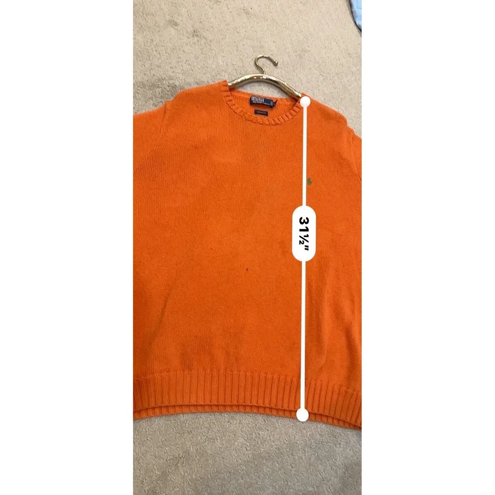 Vintage Ralph Lauren Polo Orange Long Sleeve‎ Knit Sweater Size 3XLT